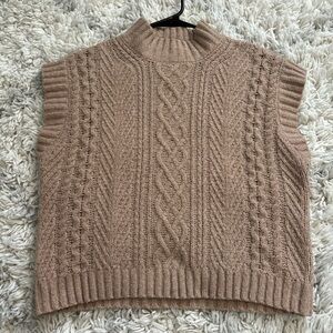 Cable Knit Tan Sweater Vest